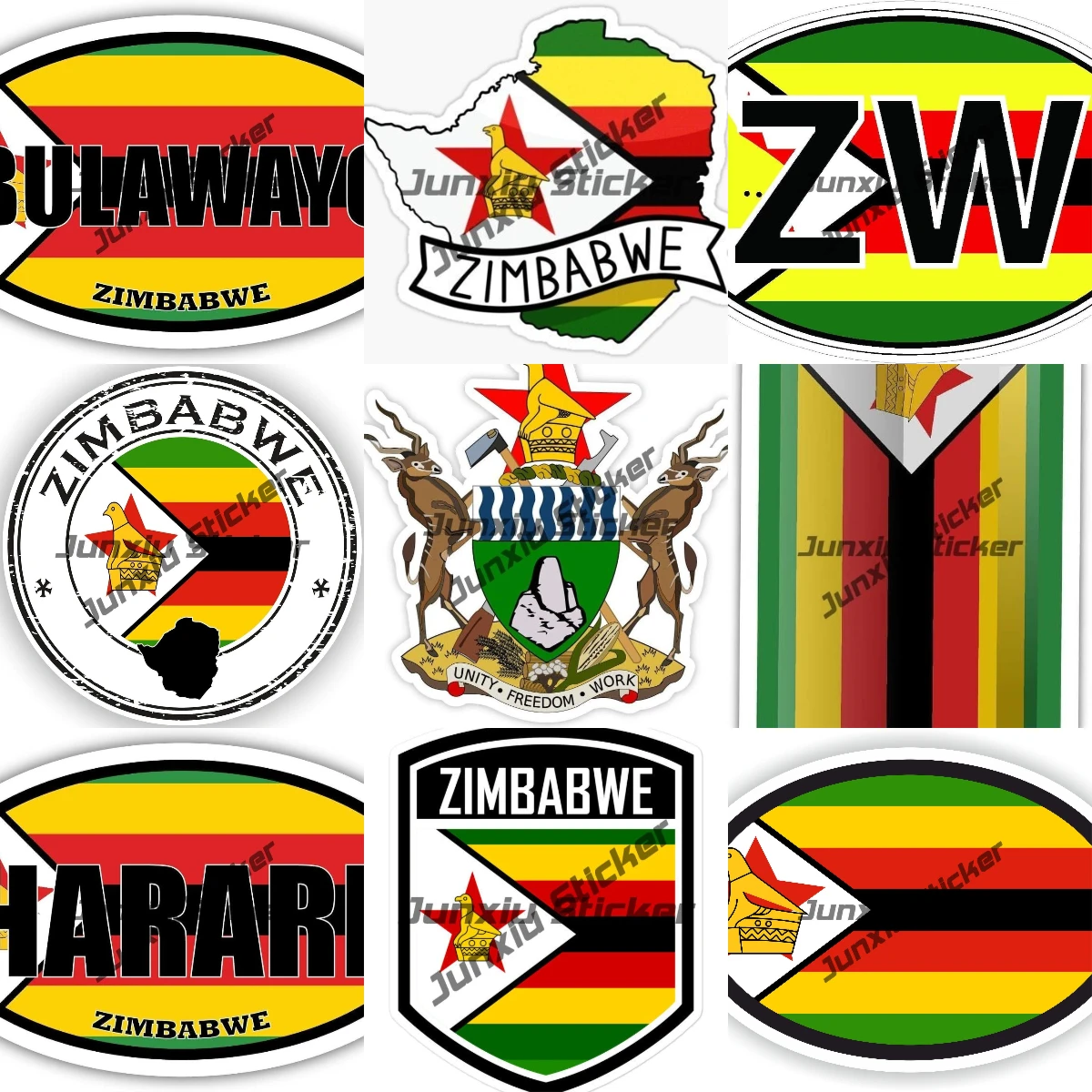 

Zimbabwe Flag Emblem Gay Pride Map Stickers Durable and High-Quality Vinyl Waterproof Accessories Harare Bulawayo Decoration