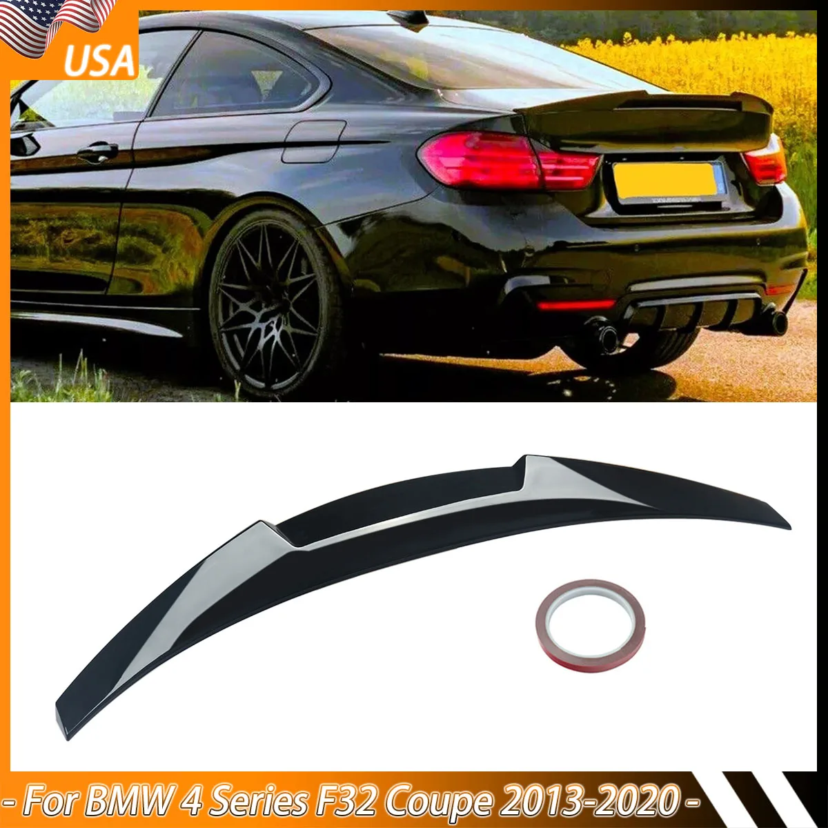 

M4 Style Trunk Lip Spoiler Wing Fit For 2013-2020 BMW F32 4-series Coupe Glossy Black Rear Tail Spoiler Wings Lip Magickit