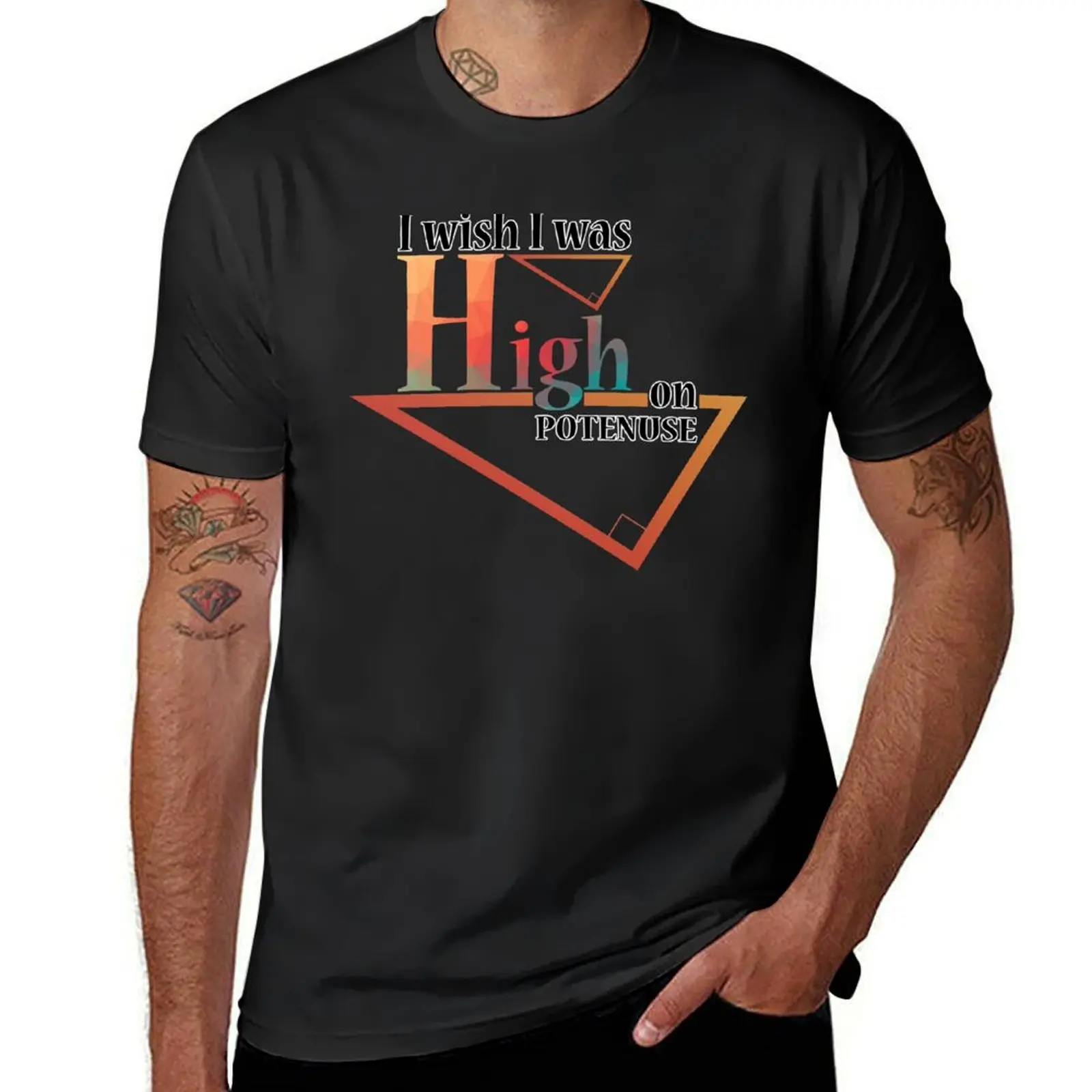 I wish i was High on potenuse T Shirt for Math Lovers T-Shirt plus size tops summer clothes men clothing