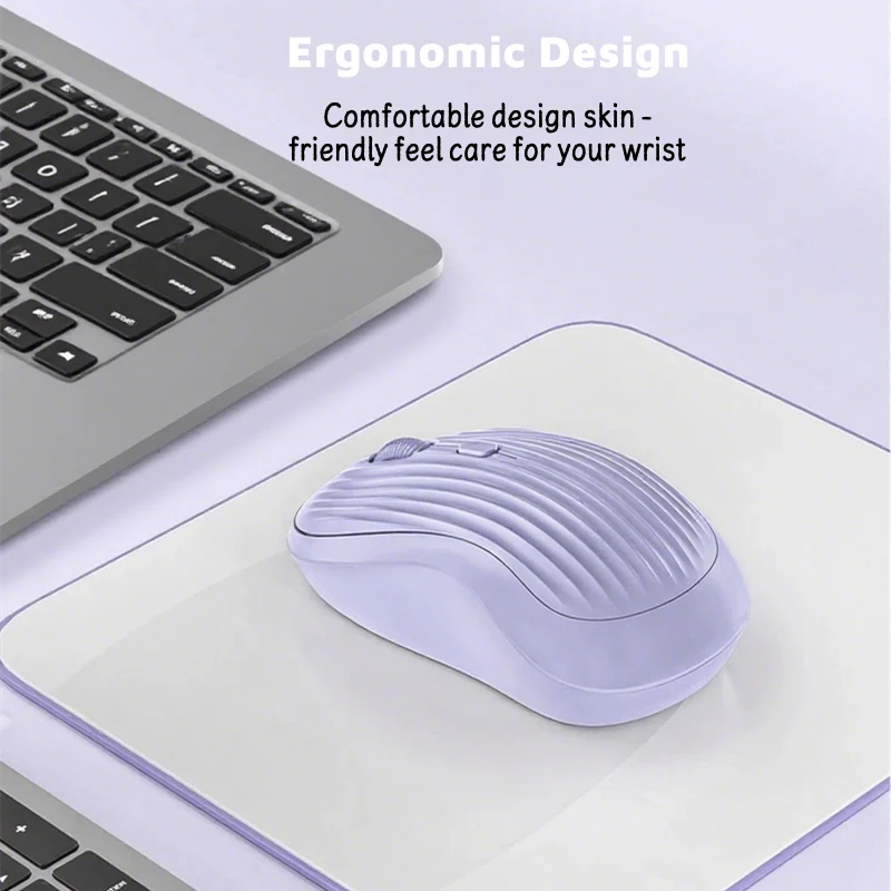 Type-C Rechargeable 2.4G Bluetooth Dual Mode Wireless Mouse Ergonomic Fashion Silent Mouse Desktop Laptop Tablet for iPhone iPad view 5