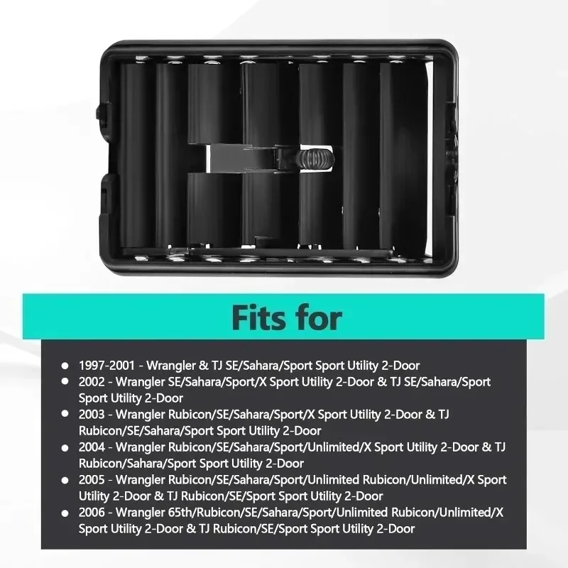 Car Dashboard Air Duct Vent Grille 5DP55TAZ Dashboard Vents Louver Outlet Replacement For Jeep Wrangler TJ 1997-2006