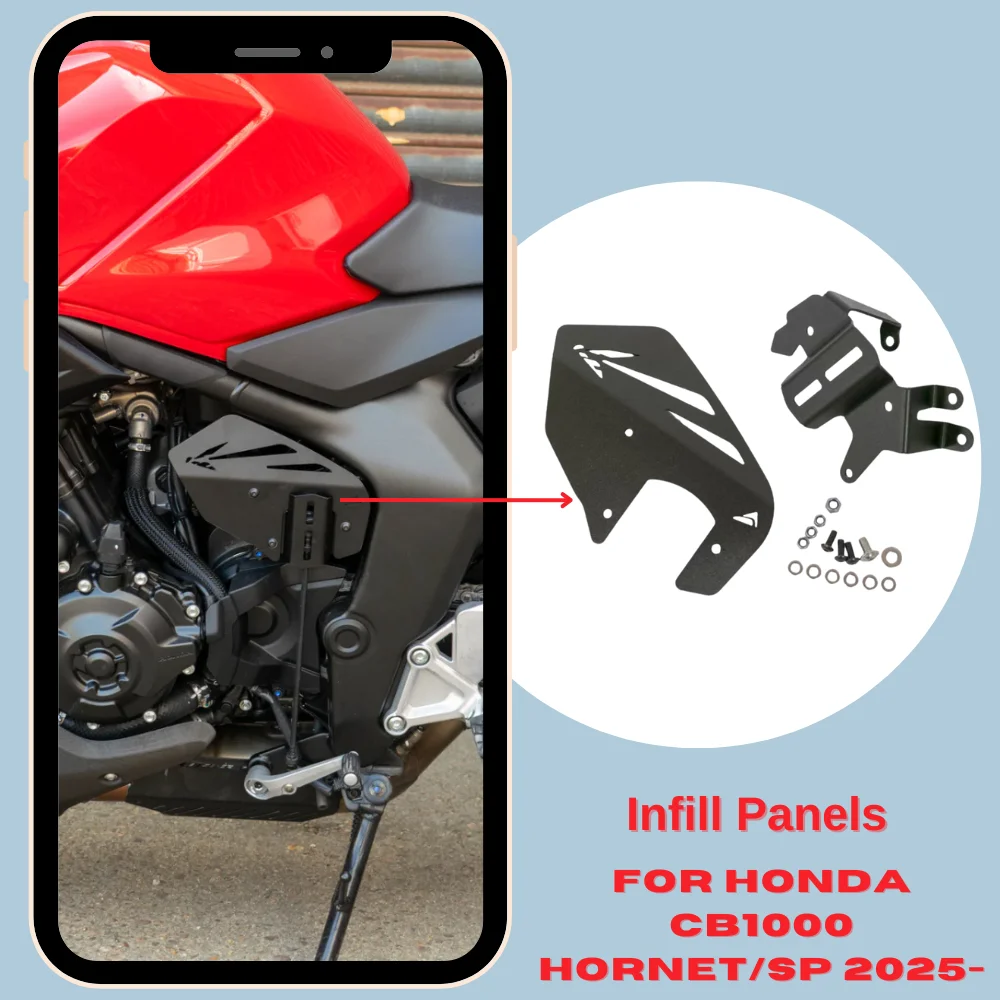 Для Honda CB1000 Hornet 2024 2025 алюминиевая боковая крышка, панель рамы мотоцикла, наполнитель зазора, черный анодированный, легко устанавливаемые аксессуары