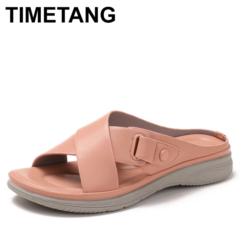 

Тапочки на толстой подошве. Мягкие тапочки на плоской подошве для женской верхней одежды и удобная женская обувь.