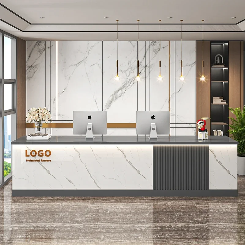Aesthetic Customization Reception Desks Italian Creative Modern Reception Desks Exquisite Glamour Mostrador Office Furniture