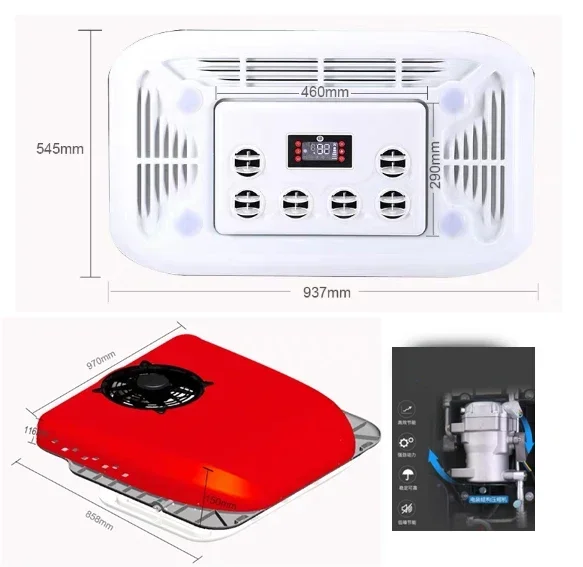 ACTECmax Tractor Truck Sleeper AC Unit Refrigerant RH68 AC.161.064.02 DC 24V Air Conditioner 2800w Parking Cooler for Truck RV