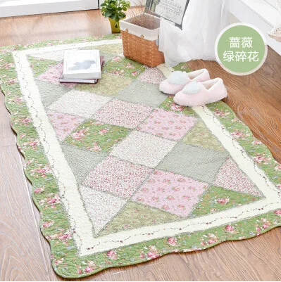 Carpet Soft Quilting Seam Handmade Patchwork Cotton Carpet Quality Anti-slip Carpets for Bedroom Living Room Doormat Area Rugs