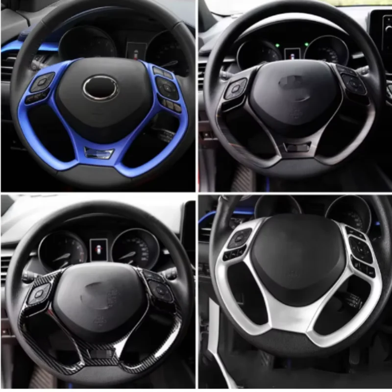 

LHD Accessories Car Steering Wheel Button Panel Decoration Frame Cover Sticker For Toyota C-HR CHR 2017-2021