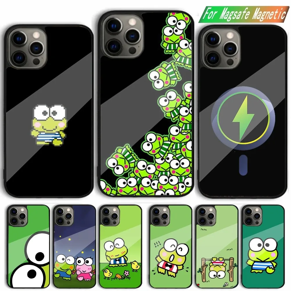 Cute K-Kero K-Keroppi Frog Phone Case For iPhone 15,14,13,12,11,Plus,Pro,Max Mini Magsafe Magnetic Wireless Charging