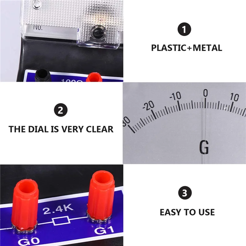 2X مقياس التيار الكهربائي التناظري مؤشر نوع الكهربائية فاحص أمبير التيار الحساسة مقياس التيار الكهربائي ميكرومتر الجلفانومتر