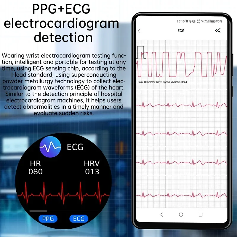 2025 Nuevo reloj inteligente con bomba de aire de precisión Airbag para hombres, reloj inteligente con control de salud ECG de presión arterial verdaderamente con precisión para personas mayores