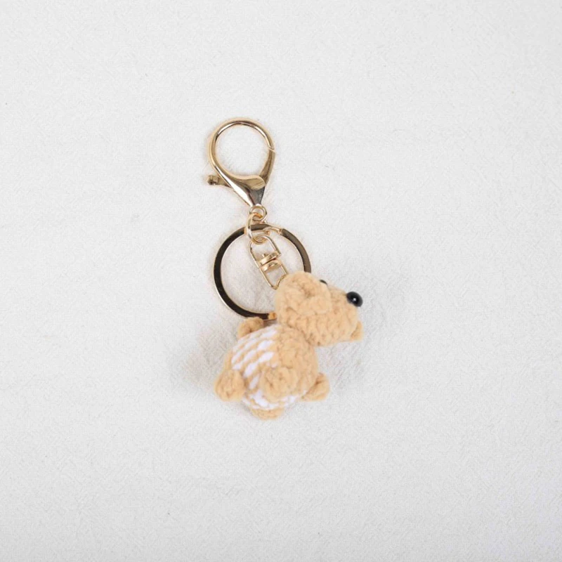 Mini Puppy Series Crochet Keyrings Creative Knitting Small Dog Pendant Keychain For Car Keys Mini Dog Cute Keychain Wholesale