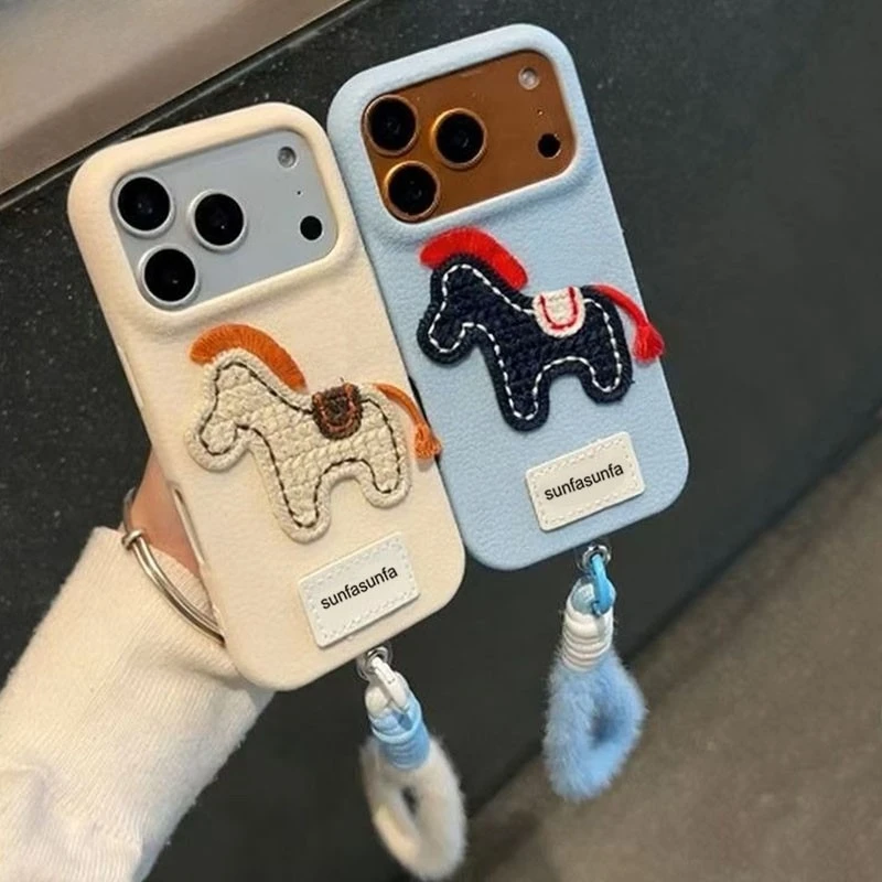 

For Vivo T4X T4 Ultra T3X T3 Lite T2X T2 Pro Y20 Y20S Y20i Y20A Y20G Y12S Y12A Phone Case New Year Cute Embroidery Horse Cover