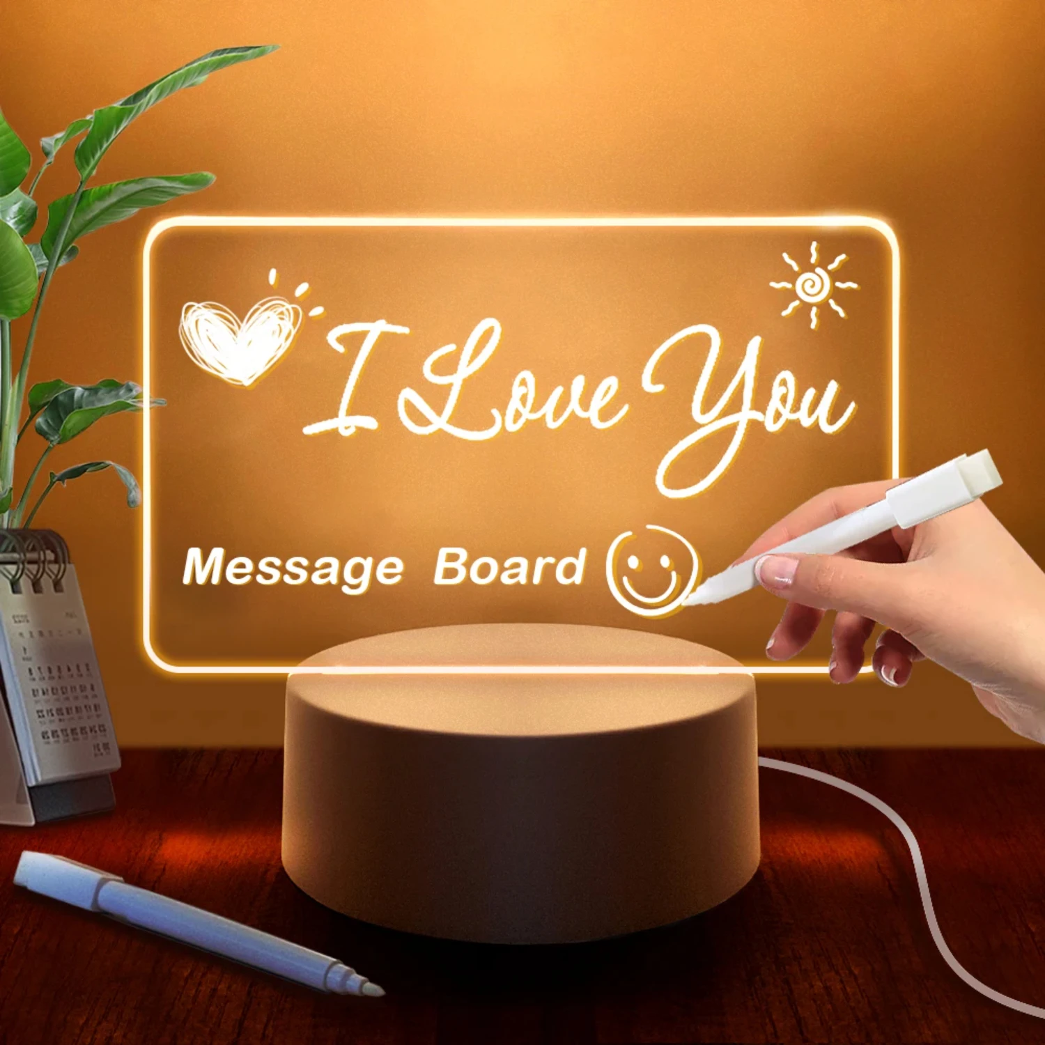 Creative LED Note Board com Caneta, USB Message Board, Holiday Light, Decoração Lâmpada, Presente para Crianças, Namorada, Novo