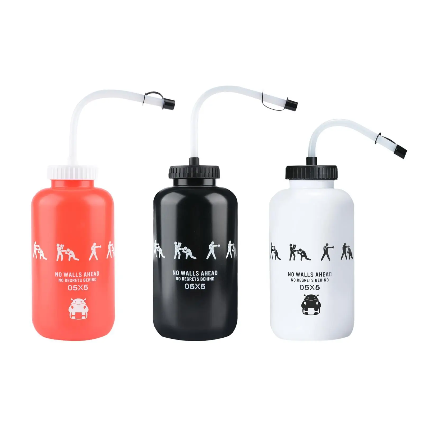 Water Bottle 1L Drinking Bottle Leakproof Large Capacity Kettle Reusable with Long Straw for Women Outdoor Boxing Workout Men