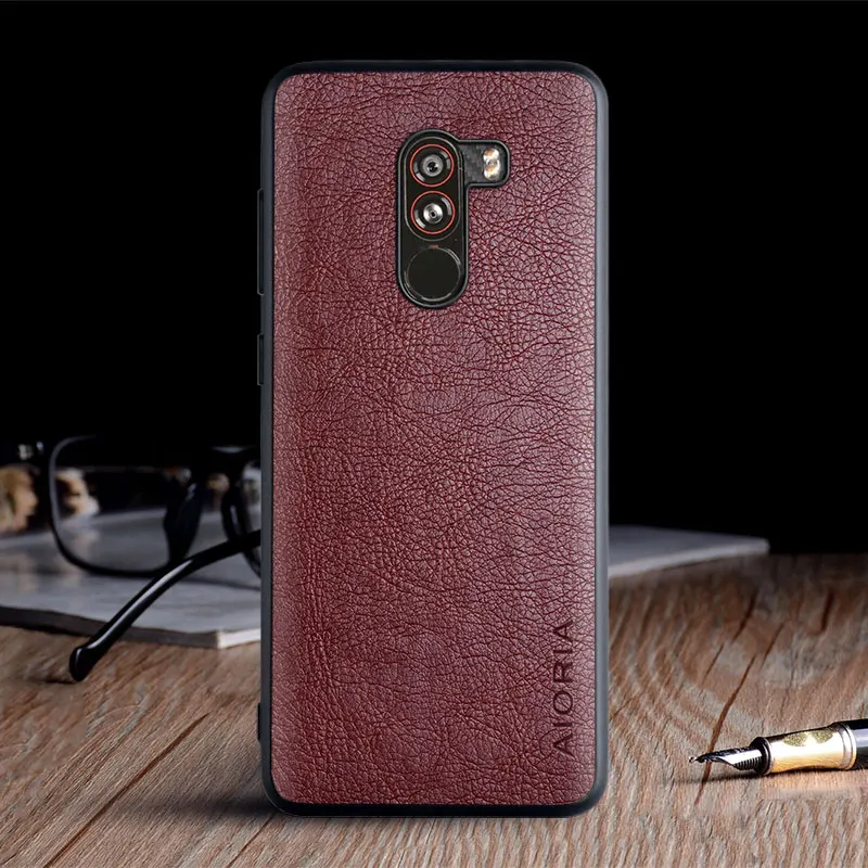 Case for Xiaomi Pocophone F1 funda luxury Vintage Leather skin coque with TPU soft hard cover for xiaomi pocophone f1 case capa