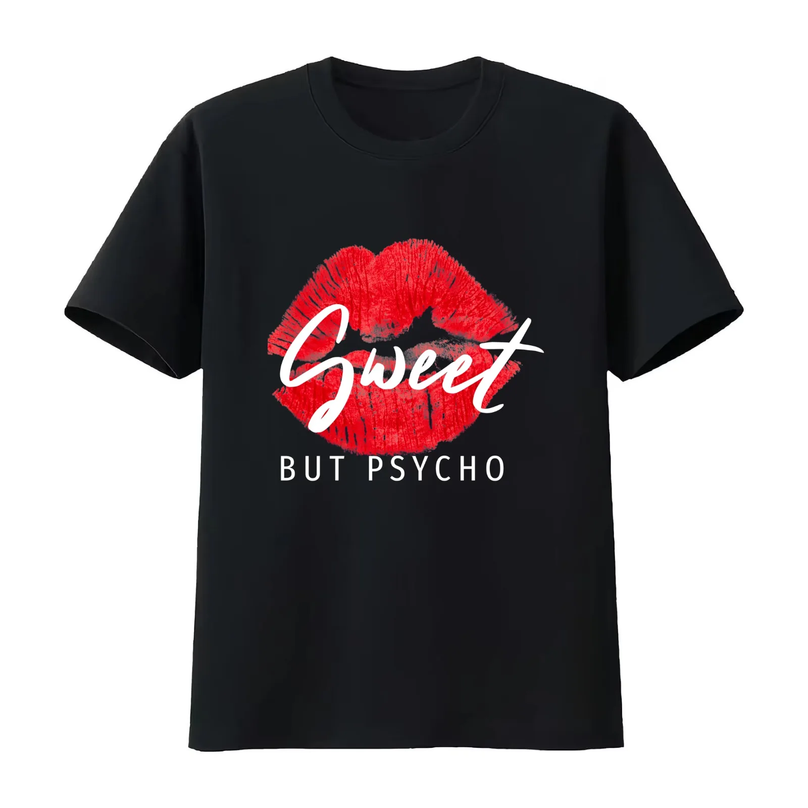 Sweet But Psycho T-Shirt Summer Casual Cotton Tee Oversized Streetwear Tops Vintage Graphic Print Loose Fit Short Sleeve