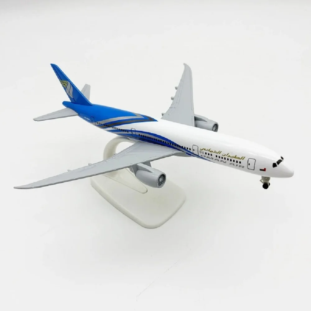 20cm Scale Aircraft B787 Oman Diecast airplanes decoration Alloy Airlines Plane Model With Wheels Souvenir Hobby Collection