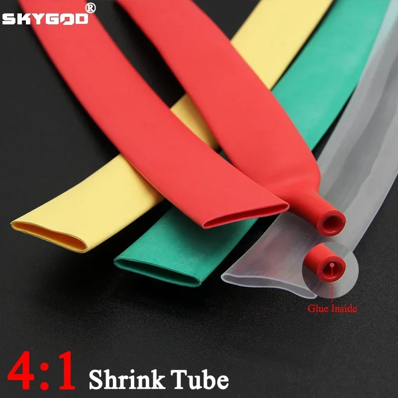 

1M Heat Shrink Tube with Glue Adhesive Lined 4:1 Dual Wall Tubing Dia 4 6 8 12 16 20 24 32 40 52 mm Sleeve Wrap Wire Cable kit