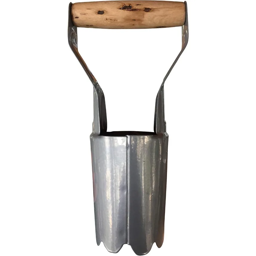 Garden guru ferramenta de plantador de lâmpada de aço para plantio de lâmpadas de aço de alto carbono confortável madeira esculpida lidar com marcador de profundidade para consis