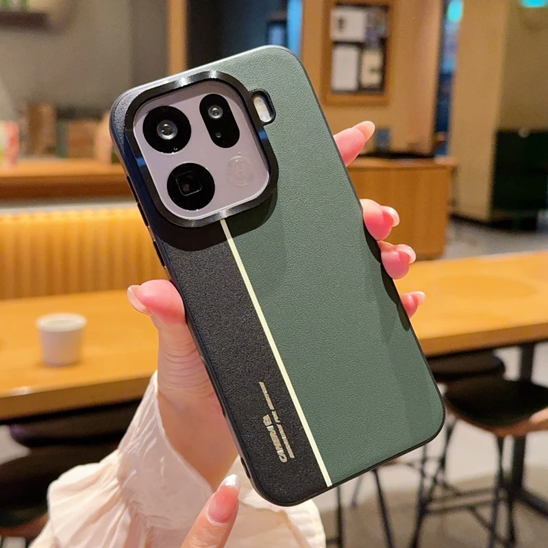 For OPPO Find X9 Pro Case New Fashion Fluorescent Color Matching Leather Ultra-thin Anti-fall Cover For Find X9 Funda