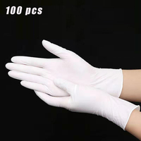 White Nitrile Gloves 100 Pcs Disposable Gloves Powder Latex Free Vinyl Blend Glove Small Medium Large For Home Outdoor Work Use