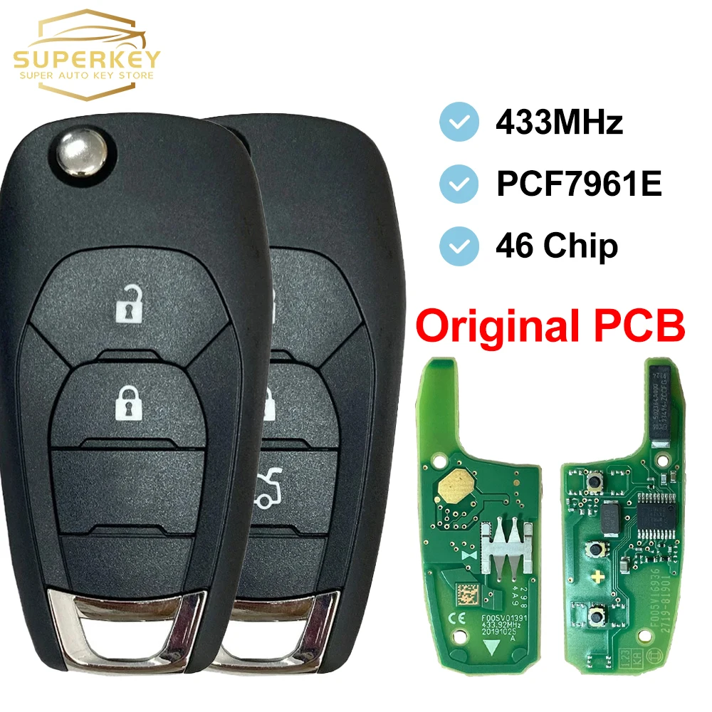 SUPERKEY Original PCB Control Car Remote Key 433MHz for Chevrolet Cruz Onix Tracker Colorado RS XL7 XL8 Trailblazer ID46Chip