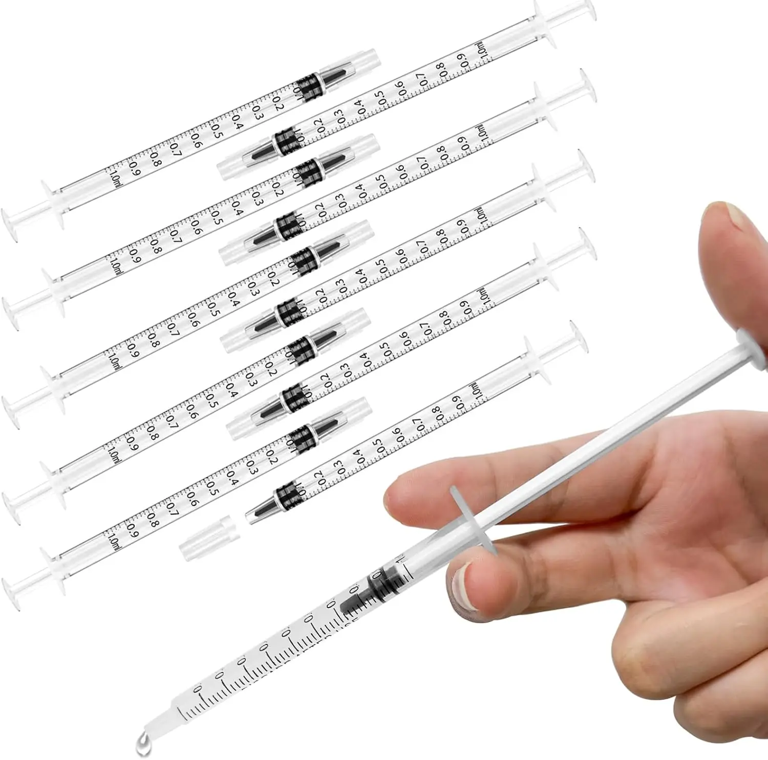 

25-100pcs 1ml Syringe Without Needle, 1cc Oral Syringe with Cap for Pet Feeding, Oil, Glue. Non-Sterile Liquid Dispenser