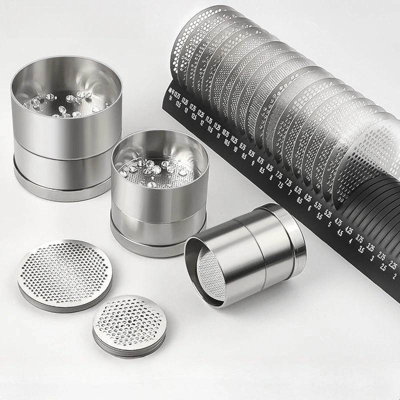 48/65/80mm Stainless Steel Diamond Sieve Screen Precision Jewelry Bead Size Filter Sorter for Stone Gem Sorting Tool