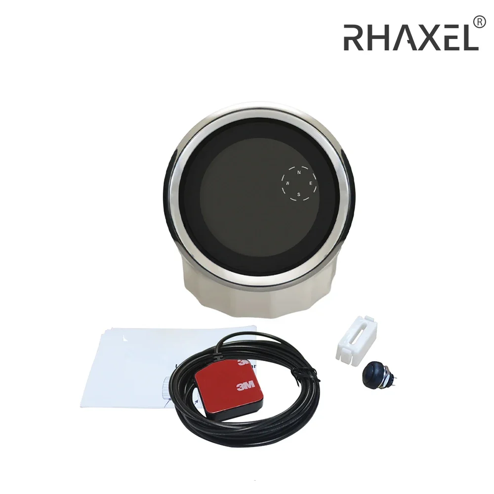 RHAXEL Speedometer GPS Digital, Voltmeter pengukur tingkat bahan bakar COG, Odometer perjalanan simpul 299 km/jam, Speedometer GPS Digital 85mm, Voltmeter untuk perahu truk sepeda motor