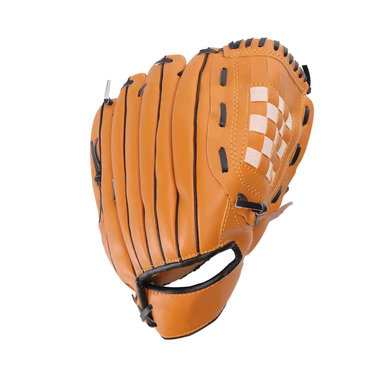 

Baseball Glove 115 Inch Yellow PVC Left H Softball Glove Basket Weave Cushioned Palm Adjustable Strap Extra Flex