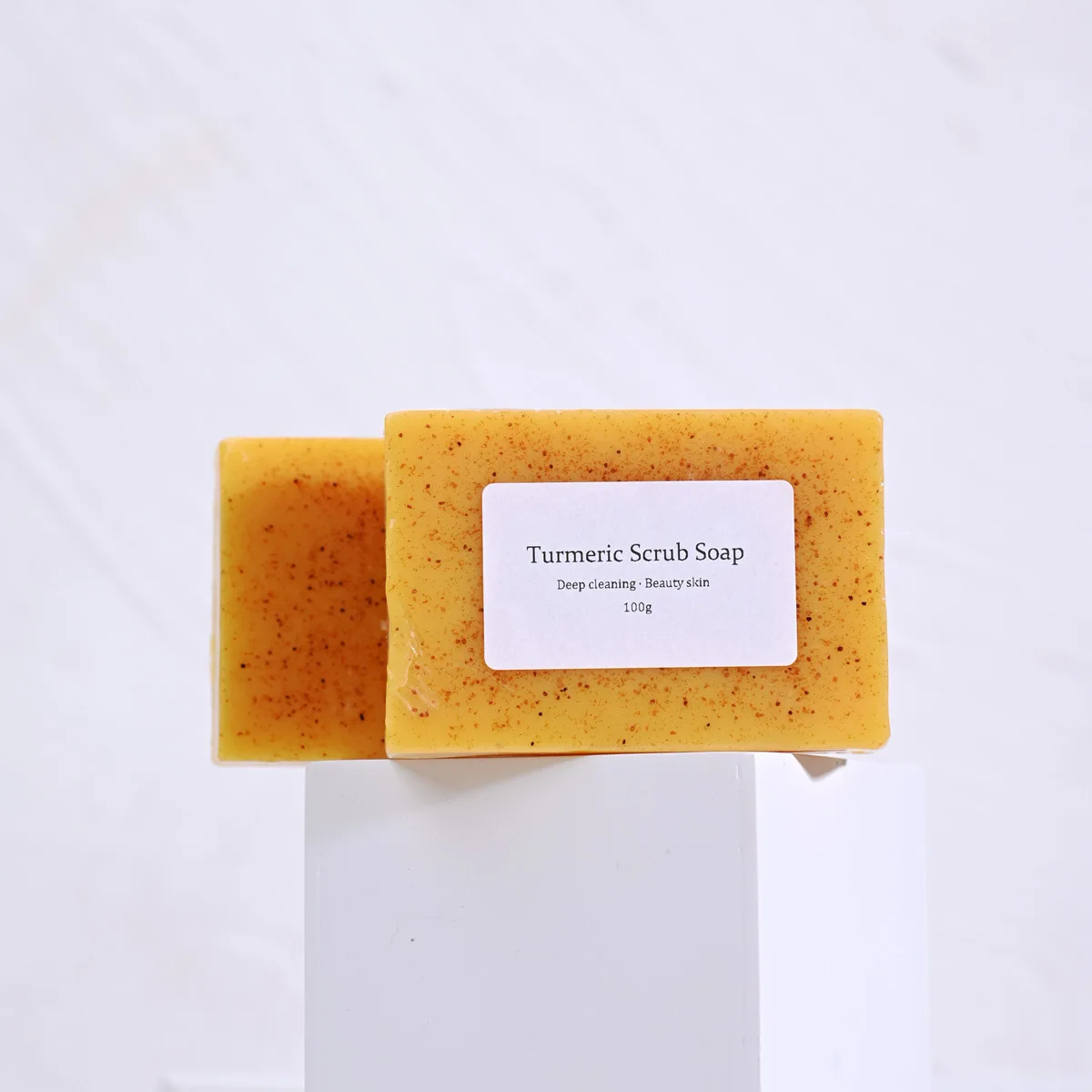 

100g Turmeric Hand Made Soap, Lemon Kojic Acid Soap, Shower and Facial Soap Dark Spot Acne Removal Smooth Skin Deep Cleansing