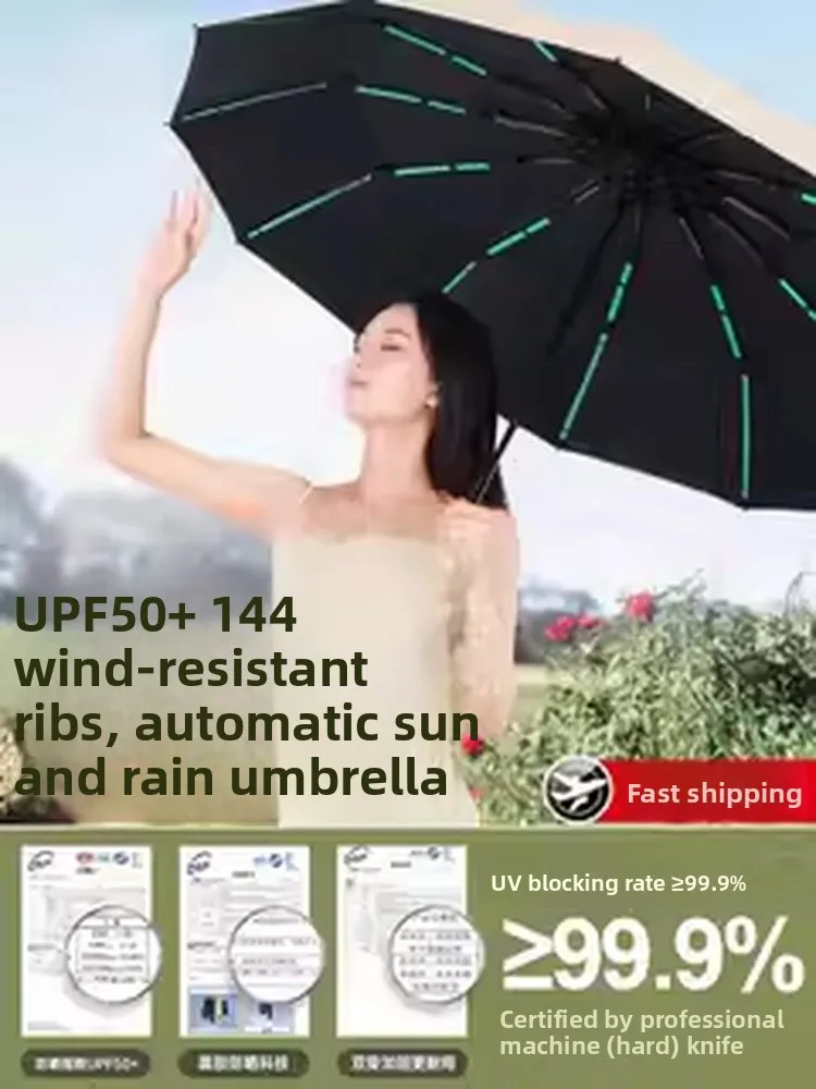

Sun Protection Auatic Umbrella Men's Women's Dual Purpose Sunny Rain Umbrella UV Protection Sunade Umbrella Su Ning Select