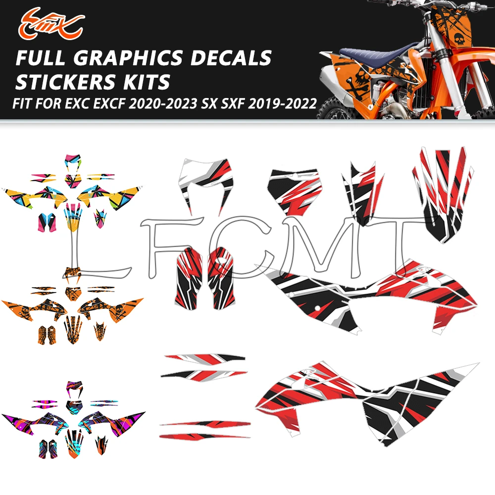 

Набор наклеек с индивидуальным дизайном и графикой для мотоциклов 125-500cc Enduro 55 SX SXF MX 2019-2022 EXC XCW 2020-2023