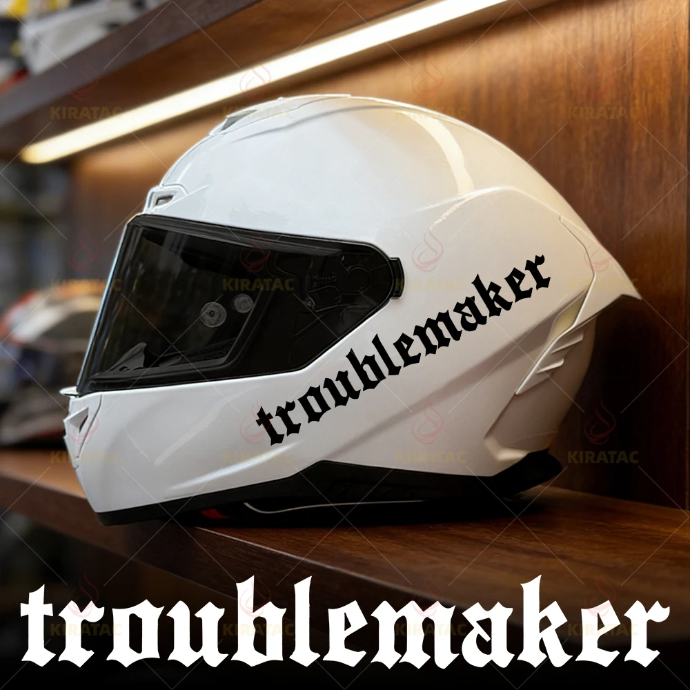 1PC Troublemaker Motocycle Helmet Stickers Waterproof for DIY Fairing Fuel Tank Scooter Bicycle Decor Self-adhesive Vinyl Decals