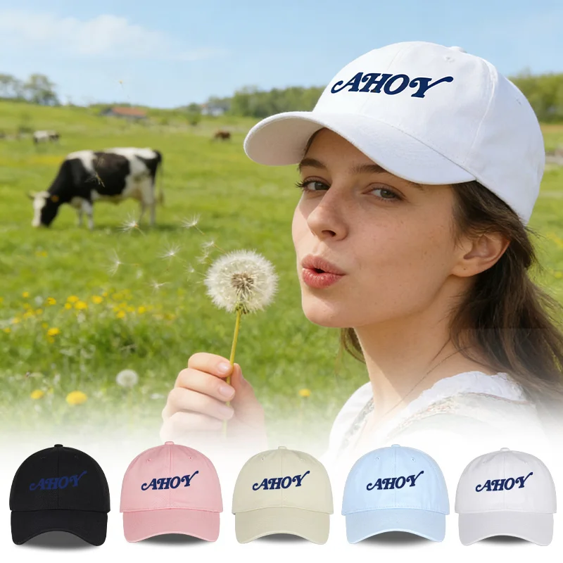 

Бейсболка с принтом «AHOY», мягкая, удобная, легкая, дышащая, регулируемая, игривая, свежая, повседневная, модная