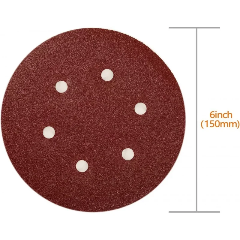 10pcs-set 50sets-ctn 150mm 6 inch sanding discs 6 hole sandpaper 400 grit Orbital Sander pads