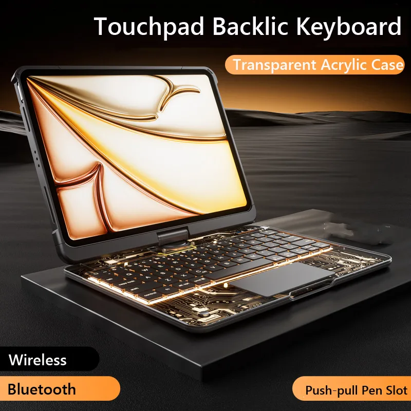 Touchpad Keyboard with Case for IPad Mini 2024 Mini 7 8.3 Inch A17 Pro for Ipad Mini 7 6 2021 A2569 Backli Keyboard Tablet Case