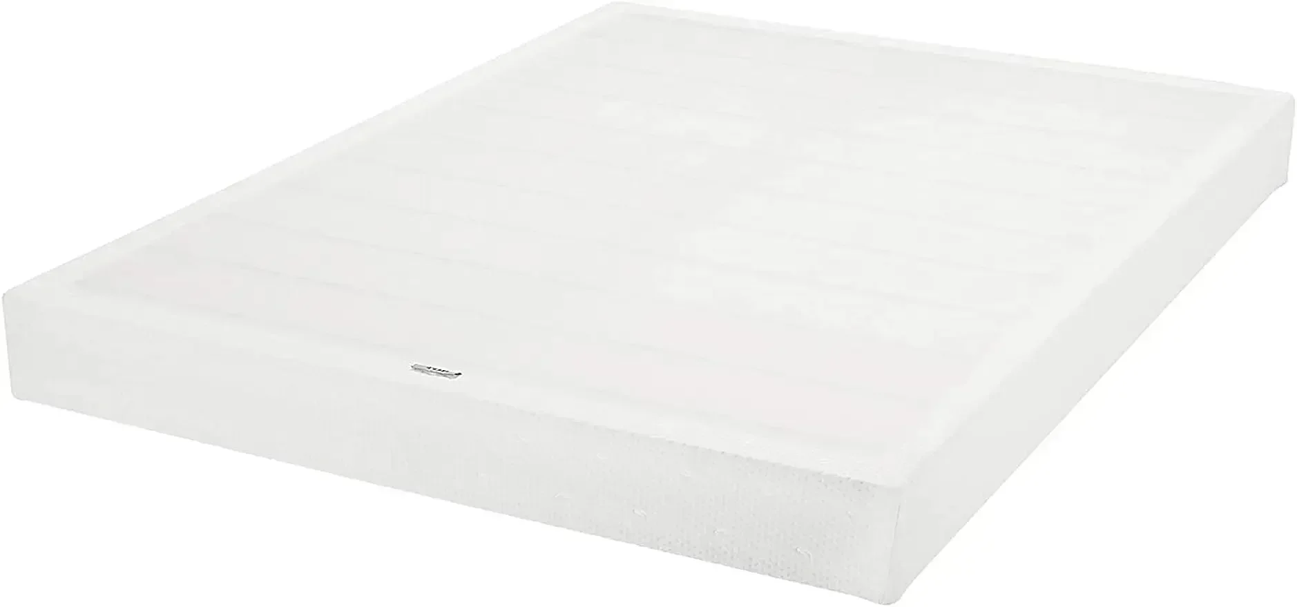 Amazon Basics Base de cama con muelles Smart Box, base de colchón de espuma viscoelástica extra firme, King, blanco, 79 x 75,5 x 7 pulgadas