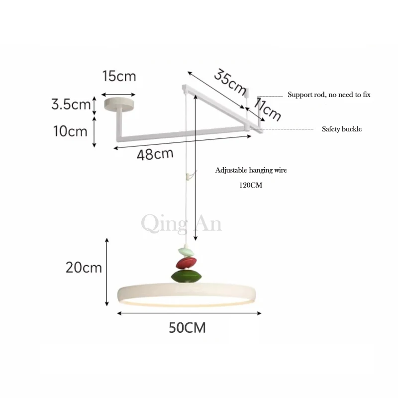 Milky White Rocker Chandeliers Foldable Retractable Dining Table Lamps LED Minimalist Modern Home Restaurant Hanging Chandelier