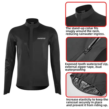 DAREVIE Jackets For Man Waterproof Anti UV Soft Men's Jackets Windproof Light Soft Anti Slip Raincoat Outdoor Cycling Jacket Man 3