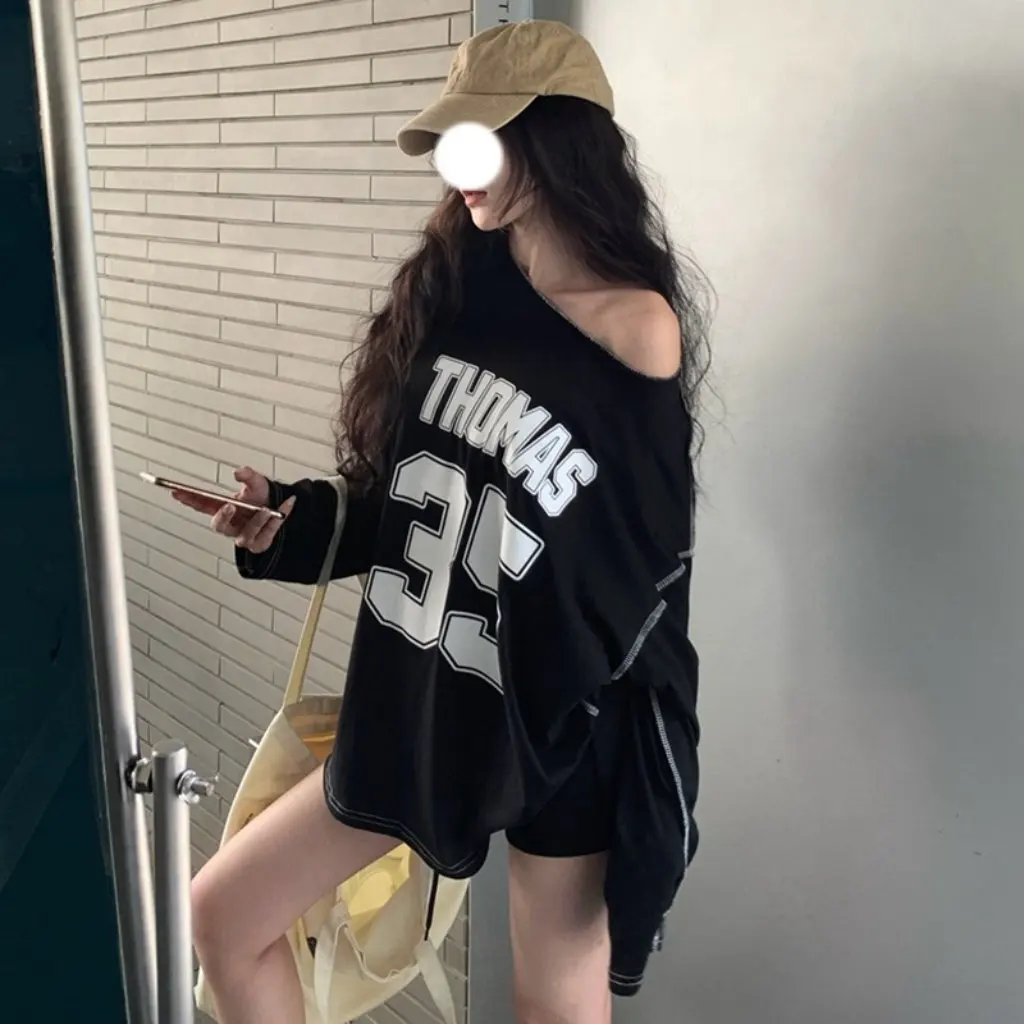 

Тонкая футболка с длинными рукавами в ленивом стиле, повседневная рубашка с цифровым принтом и воротником-стойкой, с перекрещенными плечами, защита от солнца для женщин