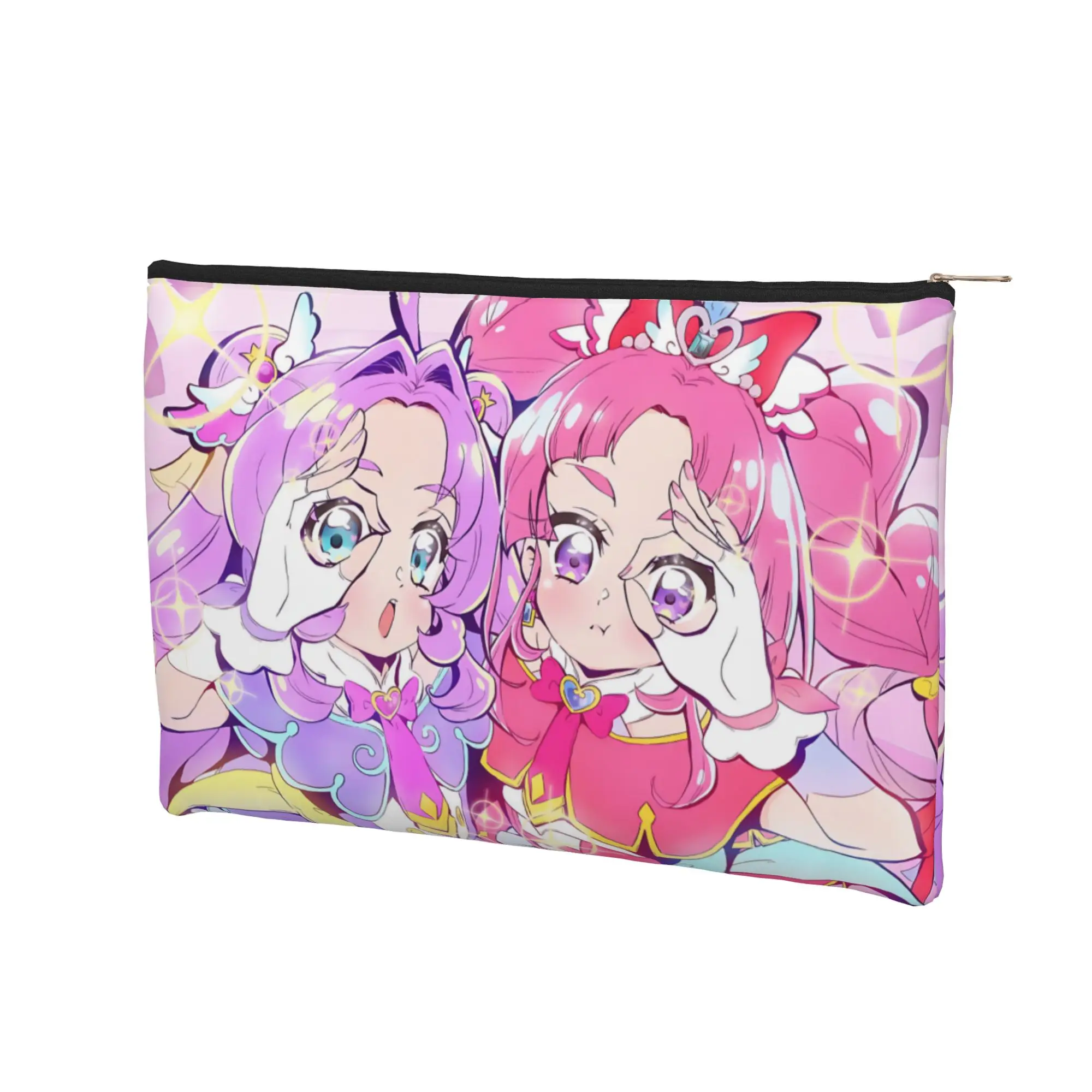 its bag Foldable Cute pouch Pretty Cure Makeup Bag Anime Princess Toiletry Bag with Zipper Cosmetic Pouch