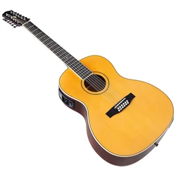 Guitarra acústica de 41 pulgadas, guitarra folclórica de 12 cuerdas, guitarra acústica de alto brillo, tapa de madera de abeto, acabado mate, puede agregar EQ