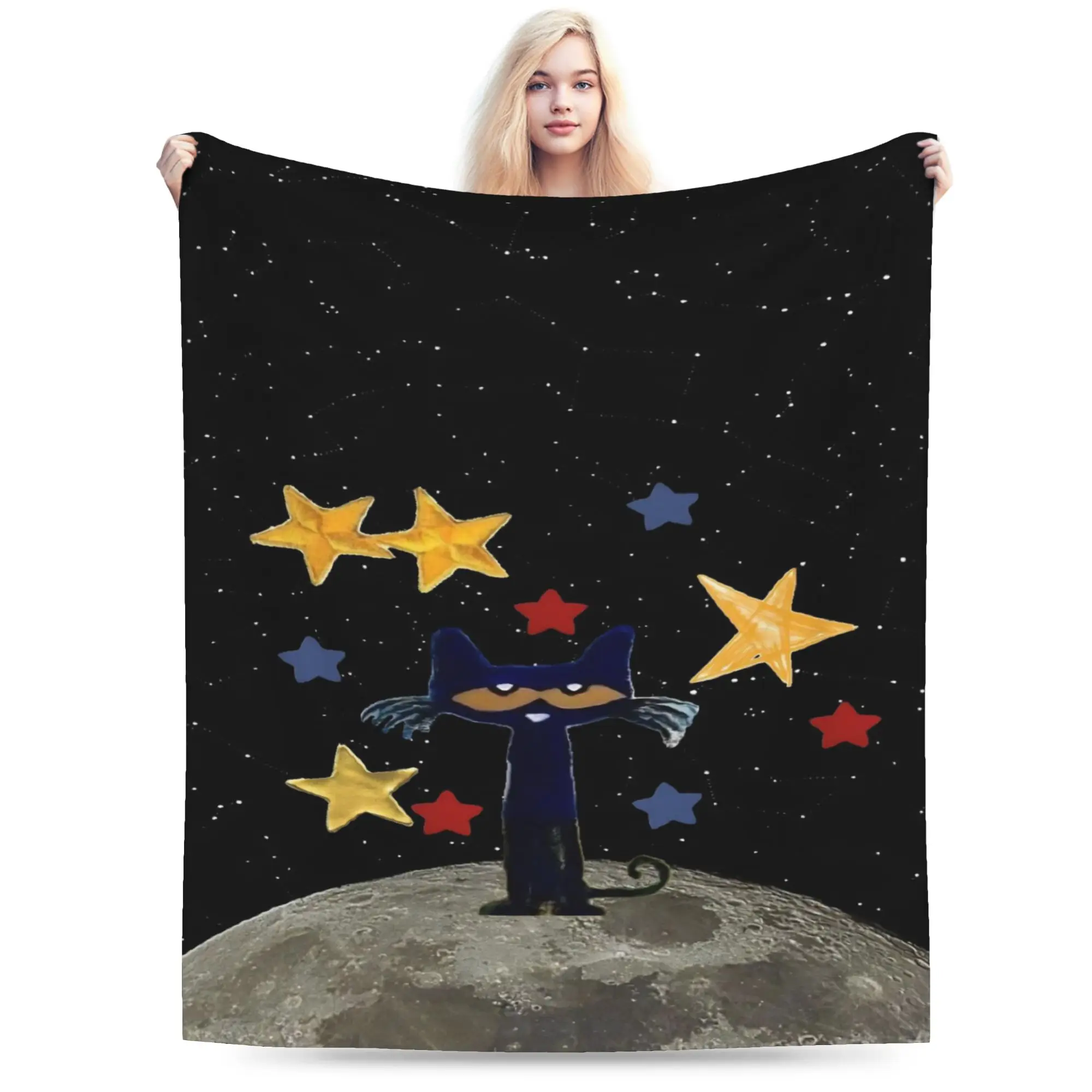 Cozy Pete The Cat Blanket Stuff Bedding Decorative  Throws And Blankets Lightweight Thin Flannel for Car