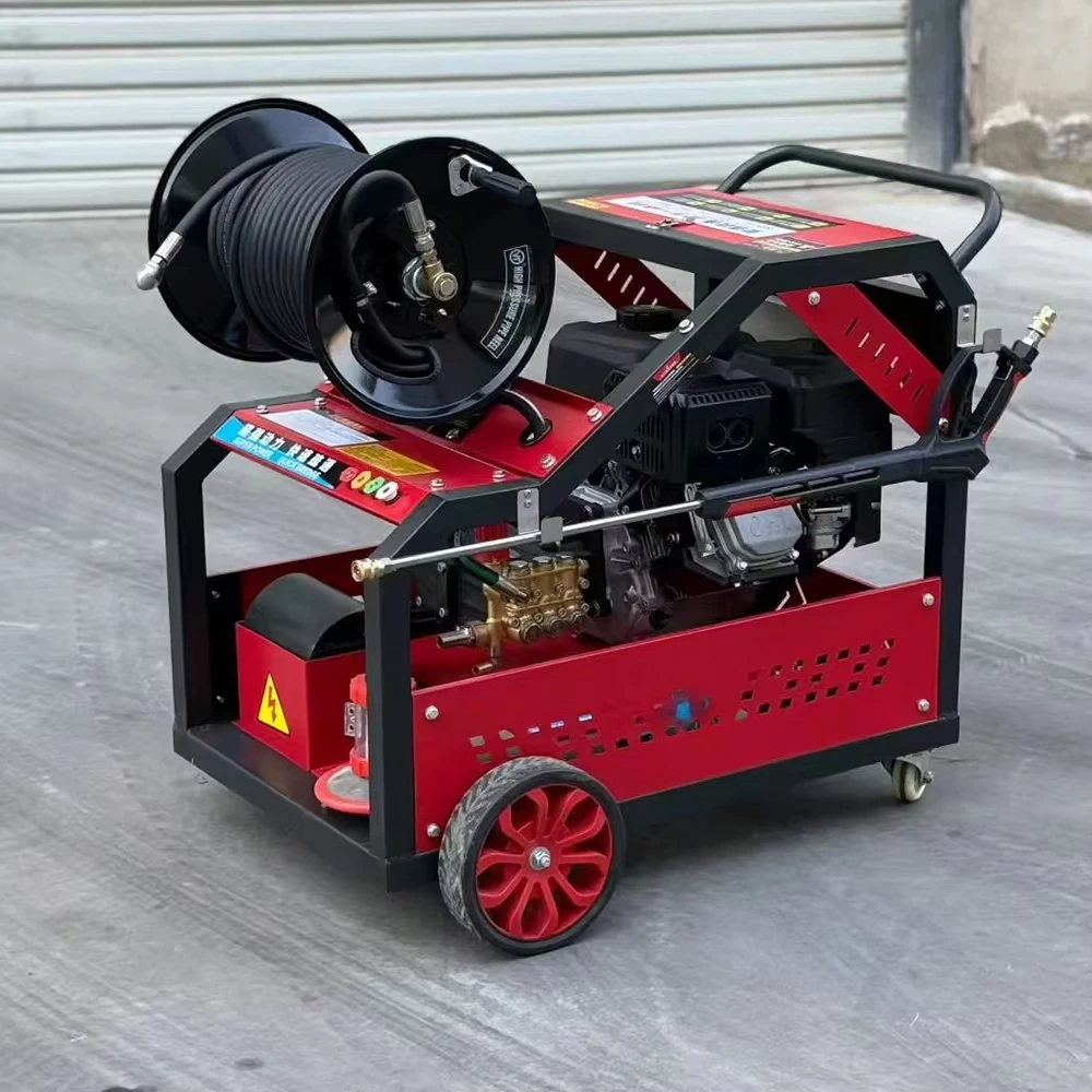 15 HP 150 Bar Commercial Drain Unblocking Machine Diesel Sewer Jetter Cleaning Machine for 50-300mm Drain Cleaning Machine