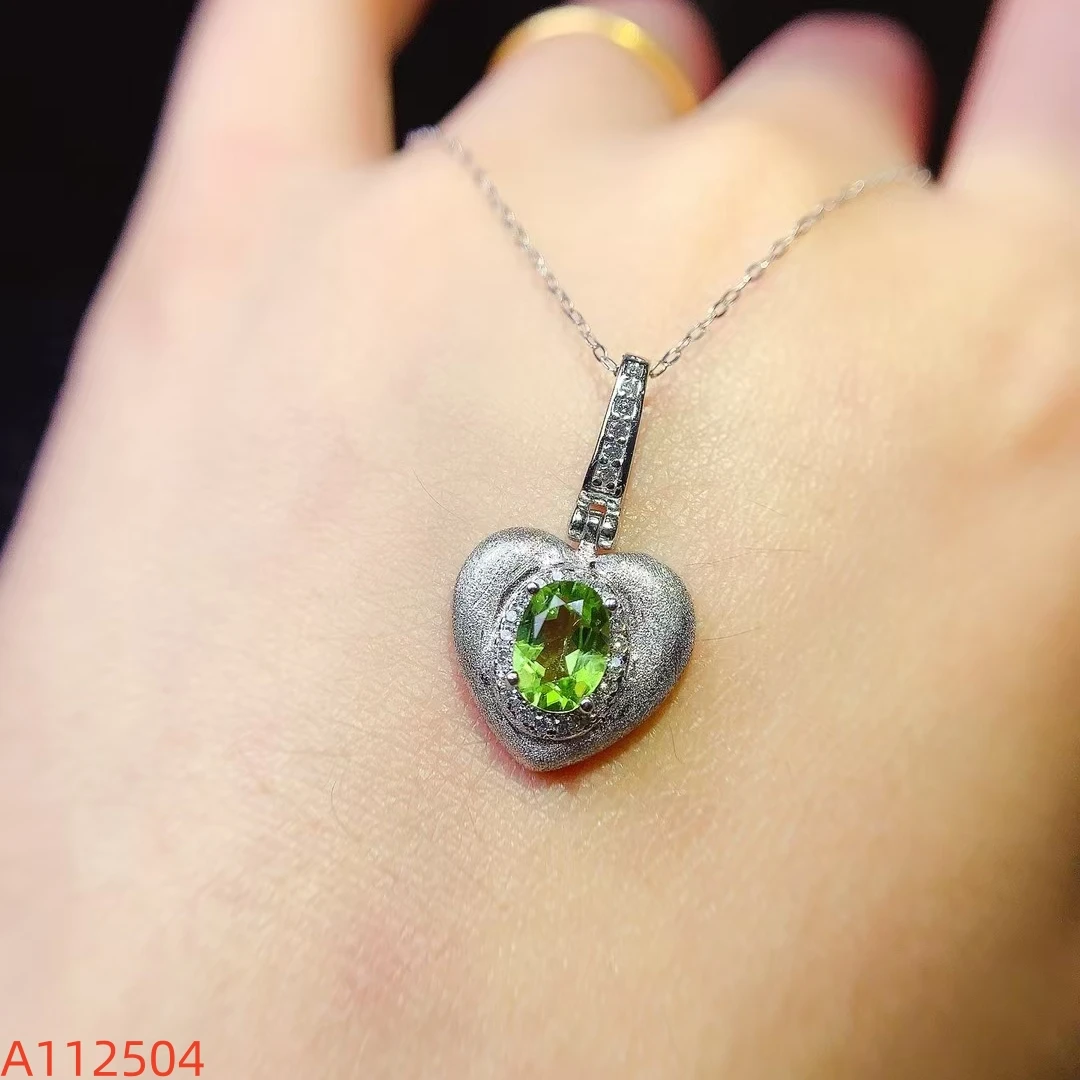 KJJEAXCMY Women's Pendant | Natural Peridot S925 silver , electroplated color retention process, high-clarity support testing