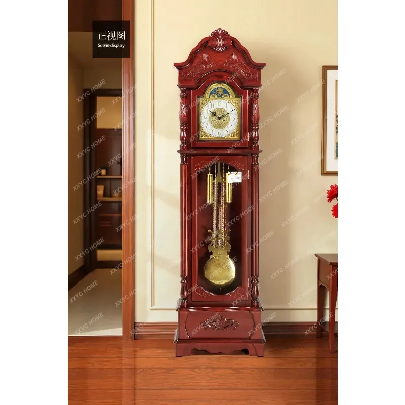 XX style floor clock living room household machinery vertical sitting clock retro creative old-fashioned solid wood