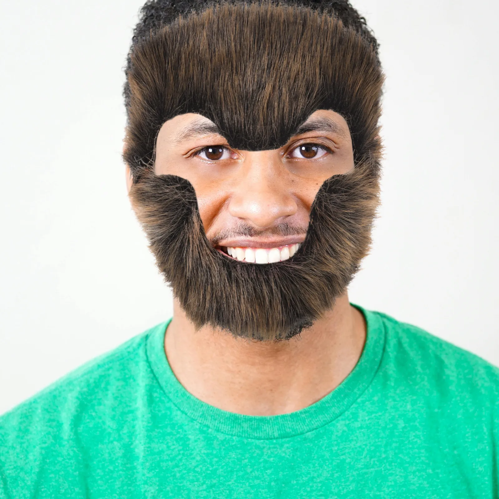 Artificial Monkey Mustache Costume Facial Hair Animal Masks for Adults Beard Brown