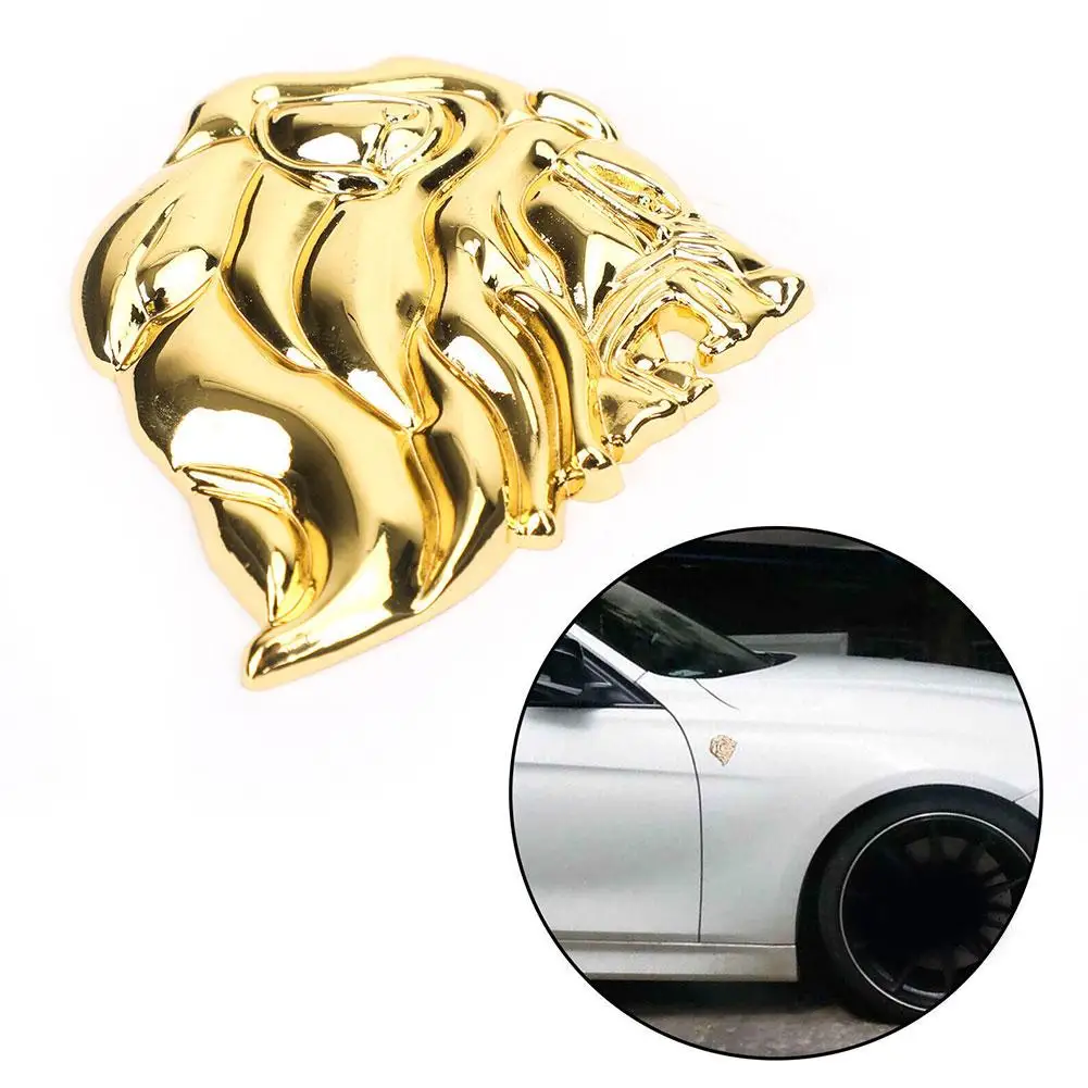  Metal Lion Head 3D Emblem Totem Badge Car-Styling Car Silver Symbol Gold Left 2color Quality Body Power Sticker S7D1