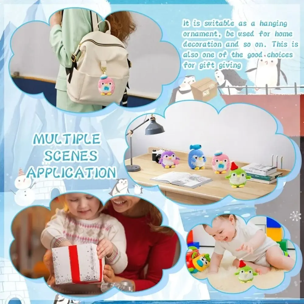 Kit di animali di peluche all'uncinetto con Video Tutorial Kit di uncinetto fai da te fatto a mano accessori per gancio di filato di cartone animato carino per principianti